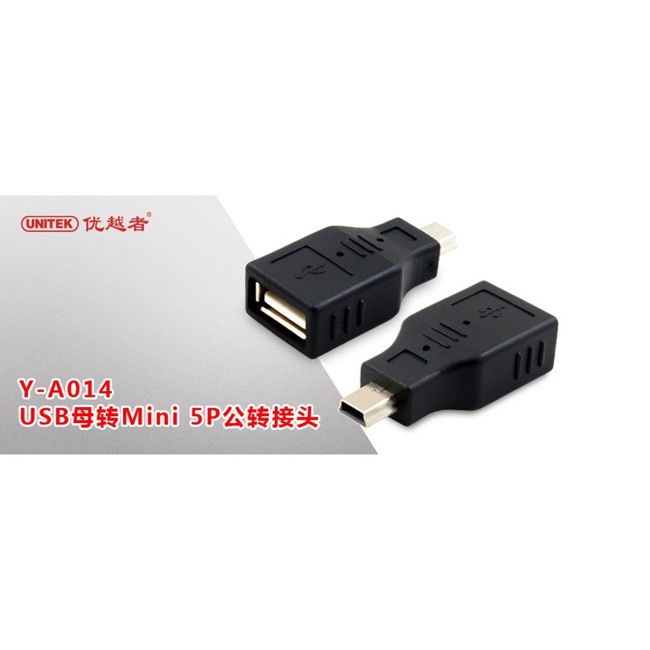 Đầu đổi USB-> Mini 5P (2.0) Unitek (YA 014)
