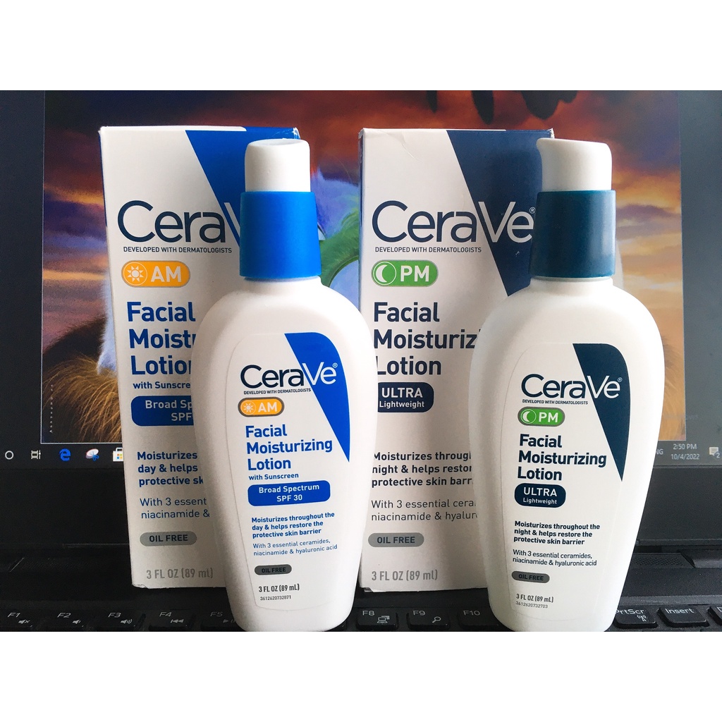 Kem dưỡng ngày và đêm Cerave AM-PM Facial Moisturizing Lotion SPF 30 60ml (Bill Mỹ)