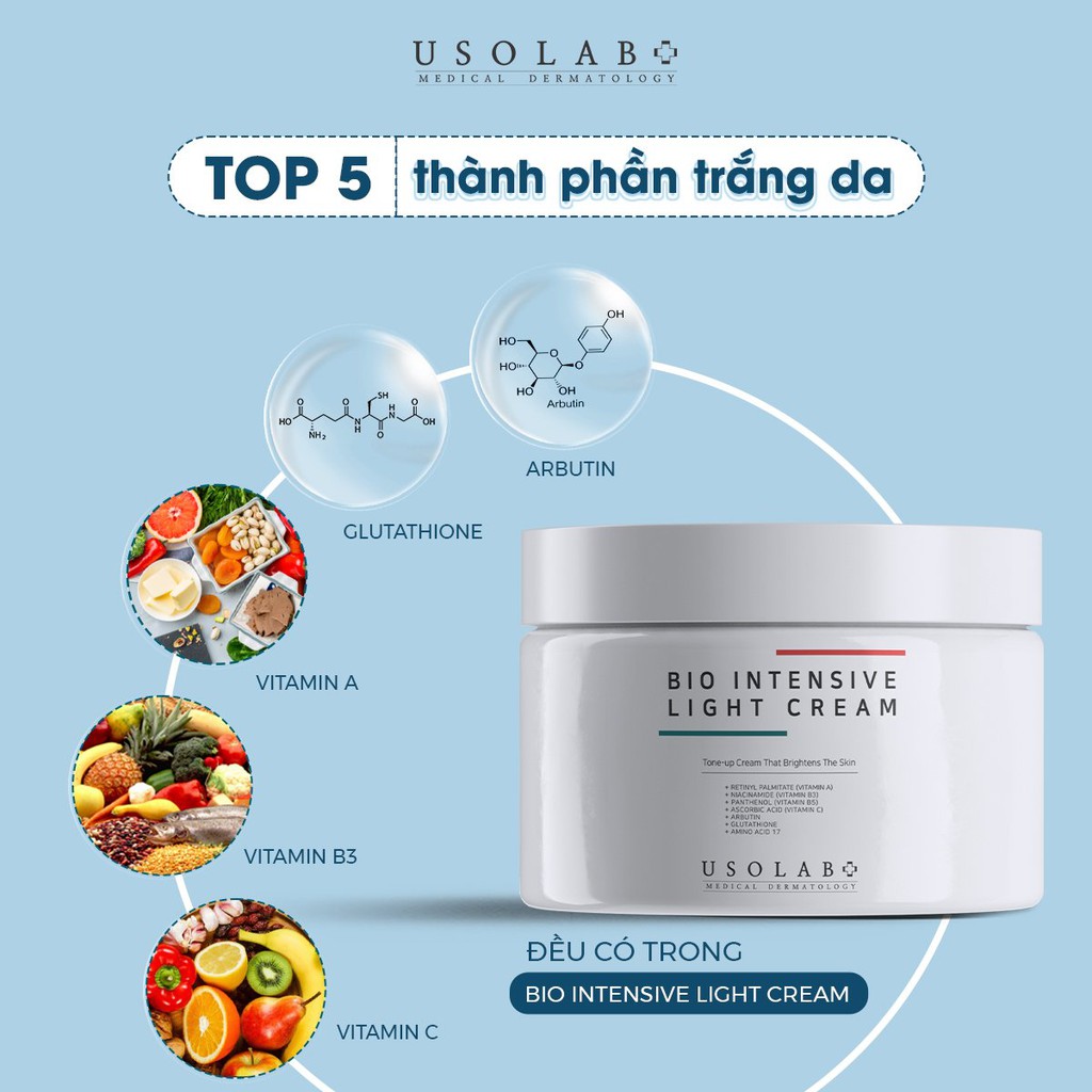 Kem truyền trắng da body Usolab Intensive Light Cream