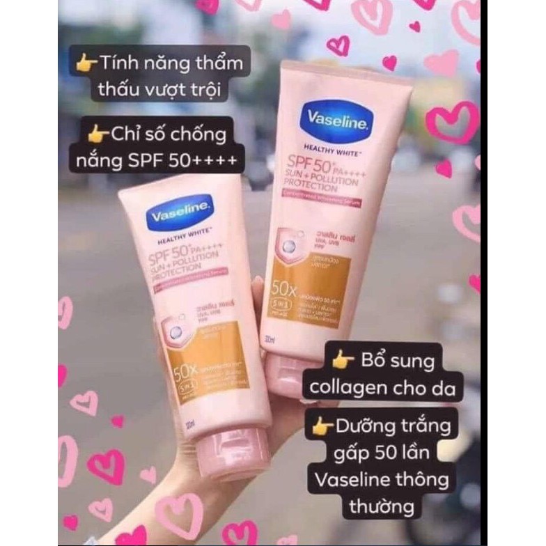 Sữa Dưỡng Thể trắng da Vaseline 50x SPF 50+ Thái Lan