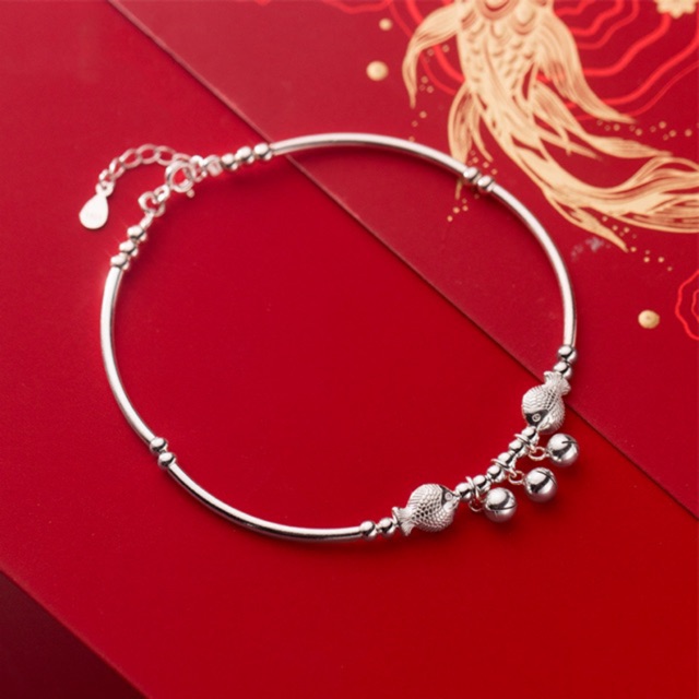 🐠 LẮC TAY BẠC NỮ HÌNH CHUÔNG CÁ DỄ THƯƠNG H.A.S SILVER 🐠 S925 CHUÔNG KÊU 🐠