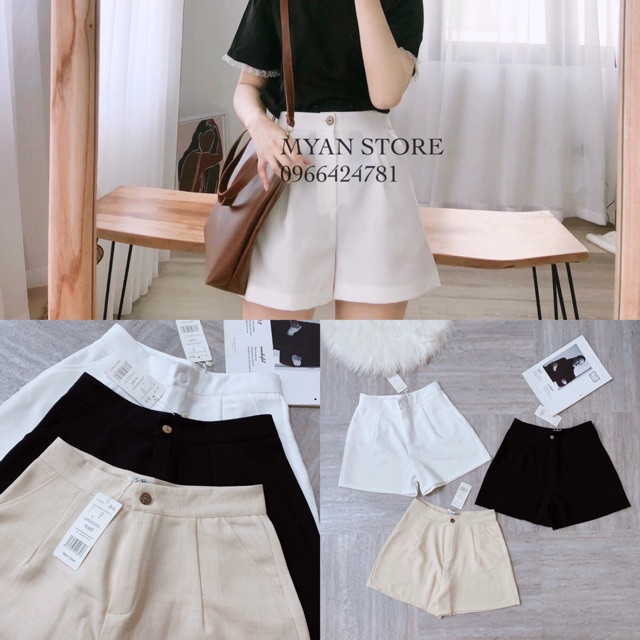 Quần sooc cạp cao trẻ trung nữ S308