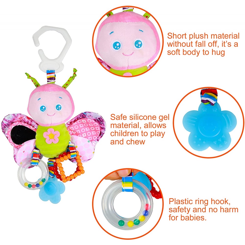 Đồ Chơi Thú Nhồi Bông Mềm Treo Xe Đẩy/Xe Đẩy Cho Bé 3-12 Tháng Tuổi