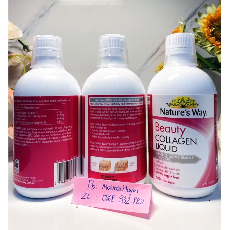 Collagen Dạng Nước 500ml Beauty Liquid Nature’s Way