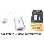 Cable TypeC --> Hdmi Unitek (Y6316 - 4K)