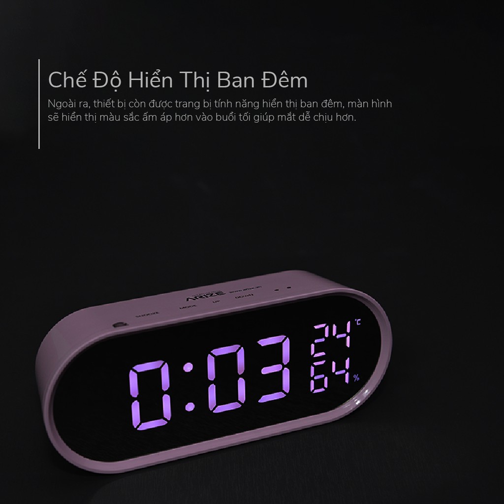 Đồng Hồ Để Bàn ARIZE Bandiz Mirror Digital Desk Clock