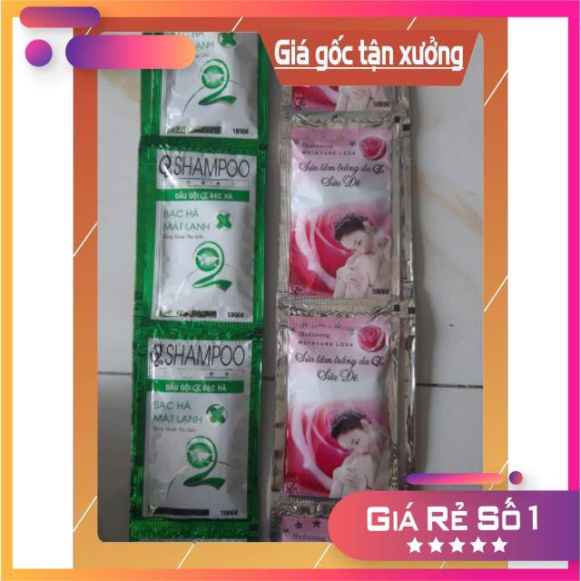 500 gói Dầu Gội / Sửa tắm (6.5ml/ gói) khách Sạn , Nhà nghỈ