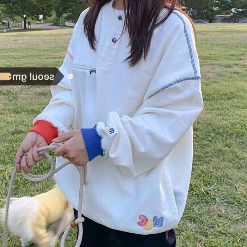 Áo swt cúc gỗ có ảnh thật HANA99