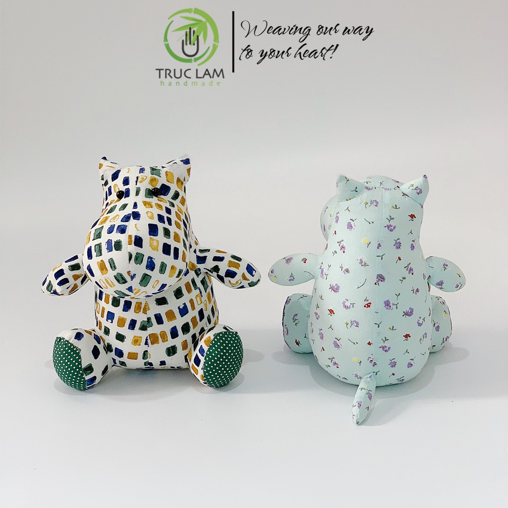 Đồ Chơi Cho Bé Thú Nhồi Bông Hình Con Hà Mã Vải Hoa Bông Gòn Cao Cấp (A) – Trúc Lâm Handmade