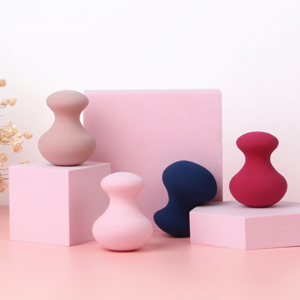 MAGEFY Bộ 2 miếng Mút Trang Điểm Kèm Hộp/Bông phấn Cushion Mút Trang Điểm Mềm Mại Sử Dụng Ướt/Hình Quả Bầu Có 4 Màu