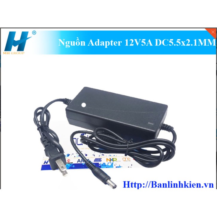 Nguồn Adapter 12v1A, 12v2a, 12v3a,12v4a, 12v5a đầu jack dc5.5x2.1mm