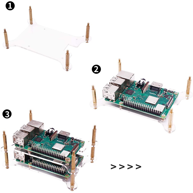 Hộp Nhựa Trong Suốt 6 Tầng Chuyên Dụng Cho Raspberry Pi 4B/3B+/3B/2B/B+(Không Kèm Raspberry Pi)