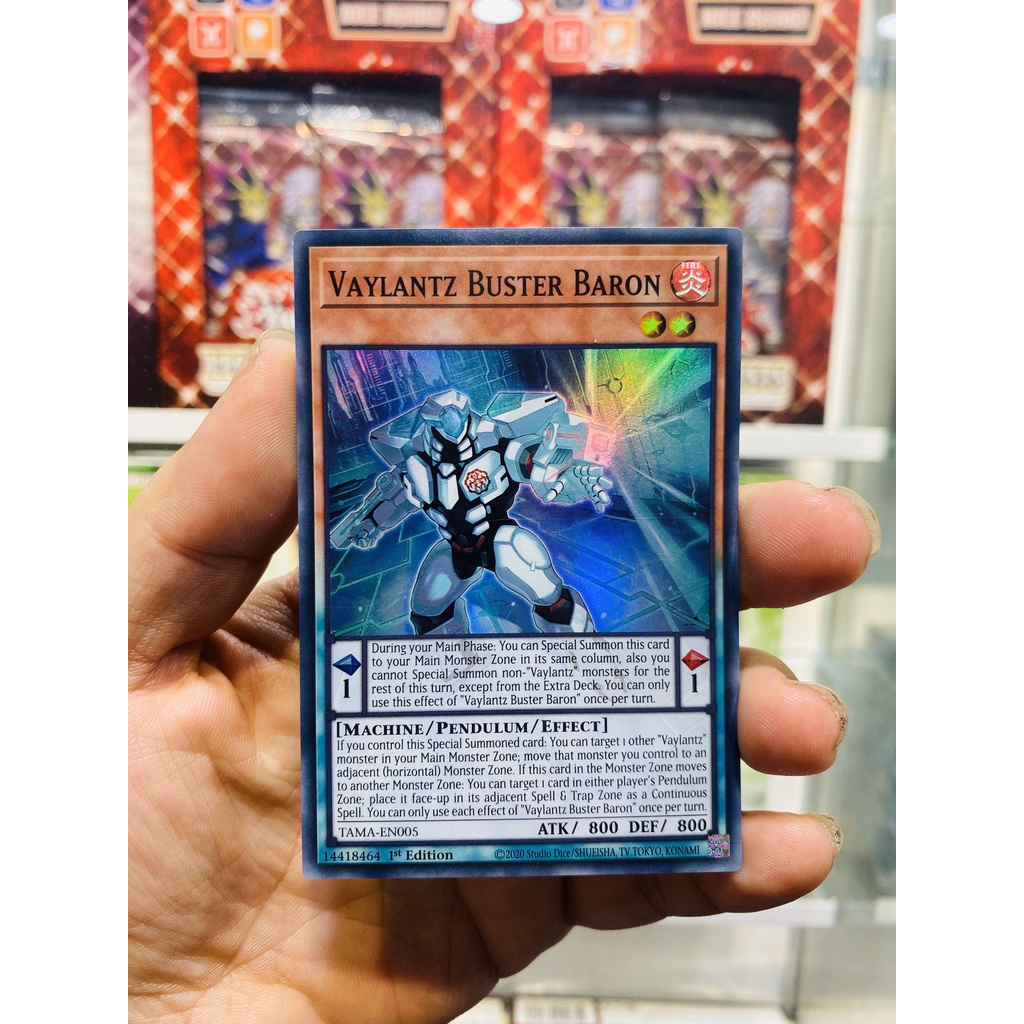Thẻ Bài YugiOh! Mã TAMA-EN005 - Vaylantz Buster Baron - Super Rare - 1st Edition
