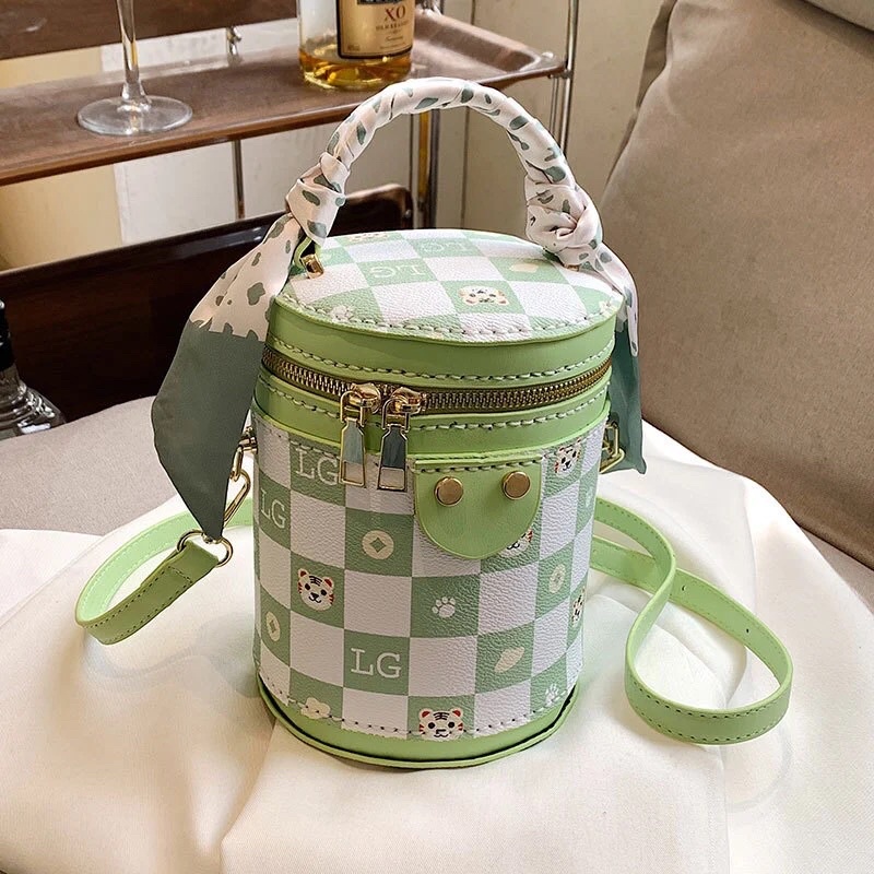 M35_Túi PU Hình Tròn DIY Tự May Handmade