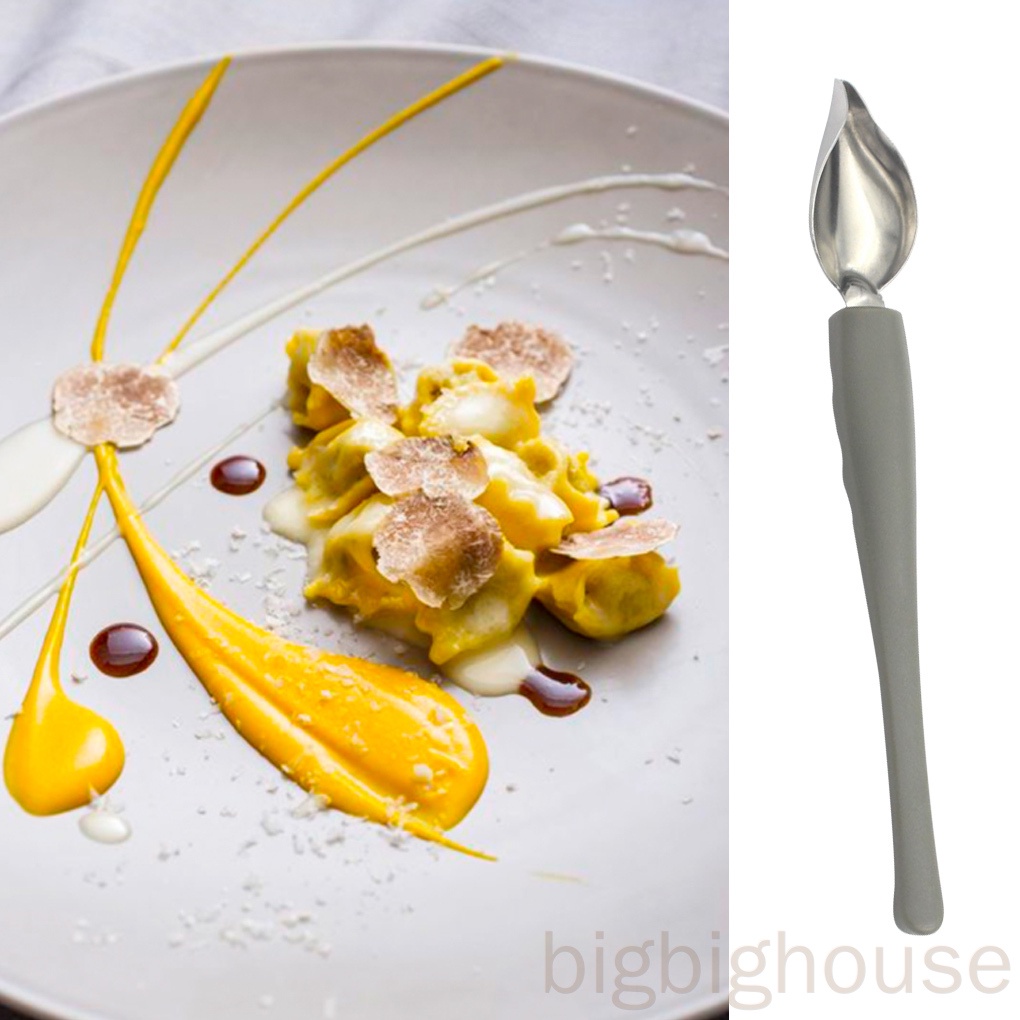 Muỗng vẽ nước sốt / socola bằng thép không gỉ đầu bằng nhựa tiện dụng