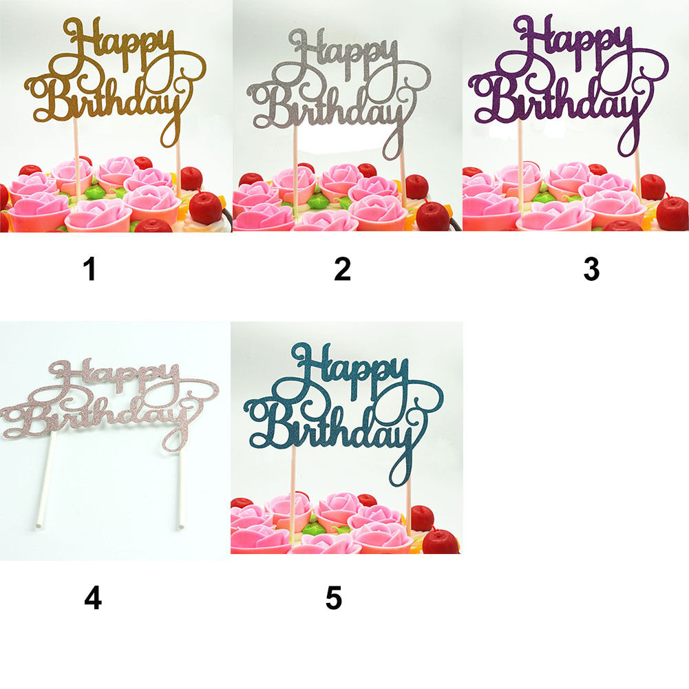 Que Cắm Trang Trí Bánh Chữ Happy Birthday Xinh Xắn