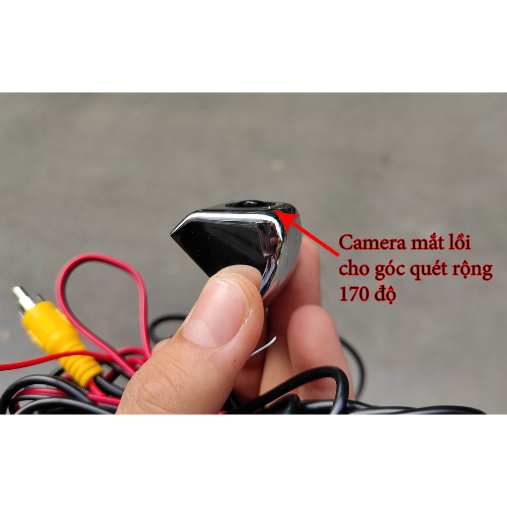 Camera lùi AHD (Camera de) xi mạ crom sử dụng cho màn andorid thấu kính lồi góc quét rộng 170 độ siêu nét có video test