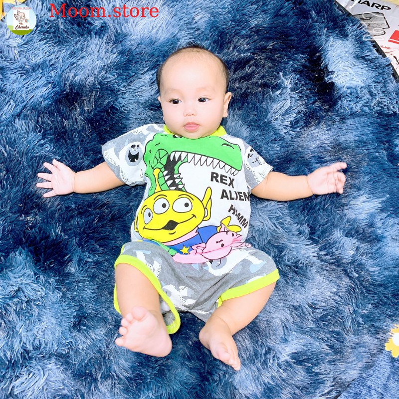 Bộ thun cotton hè bé trai gái 7kg-25kg hình ngộ nghĩnh cho bé xuất xịn Moomstore nhiều màu