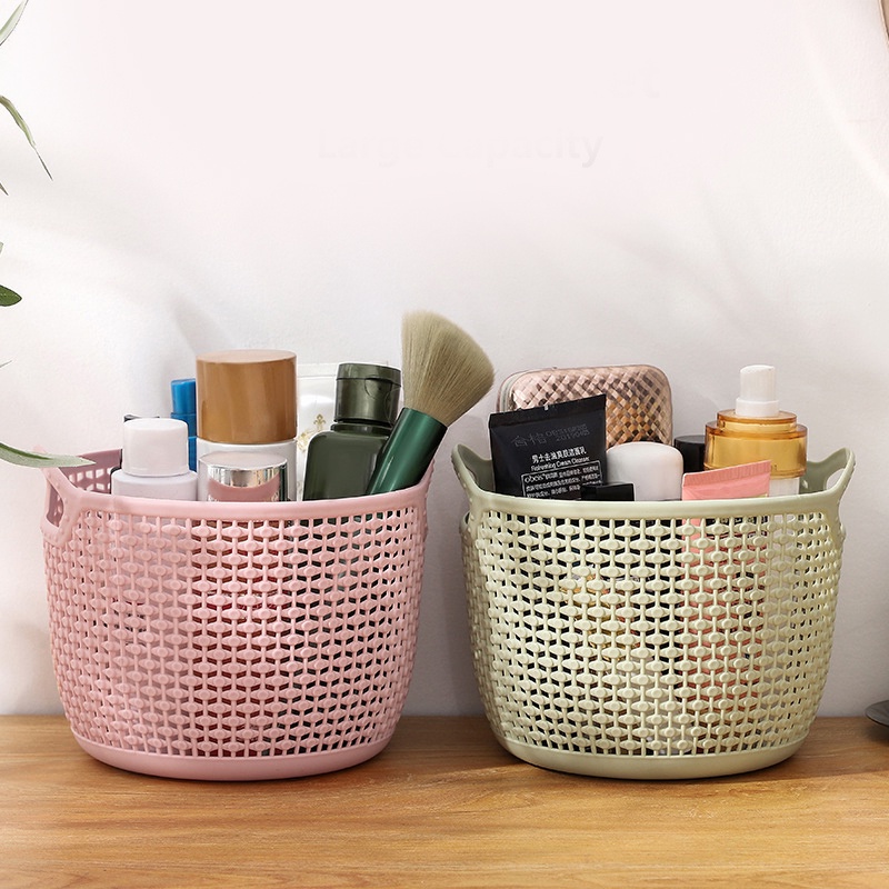 Rổ Nhựa Đựng Vật Dụng Bút Viết, Cọ Trang Điểm Để Bàn Sang Trọng (Số 6)