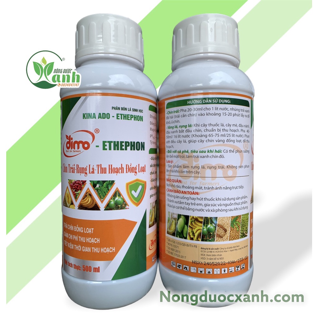 Phân sinh học DIMO ETHEPHON giúp chín trái đồng loạt và đẹp - Chai 500ml | Nông Dược Xanh