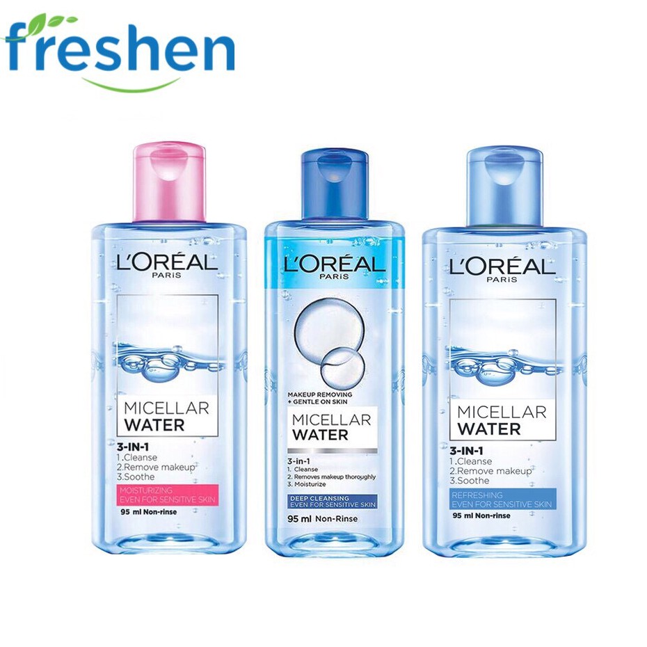  ✅ (CHÍNH HÃNG) Nước tẩy trang L'Oreal Paris 3-in-1 Micellar Water 95ml và 400ml