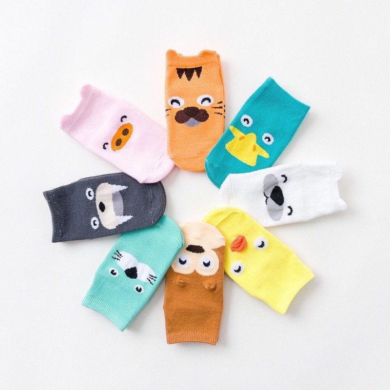 Tất hình thú Kid socks chống trơn trượt cho bé 0-3 tuổi