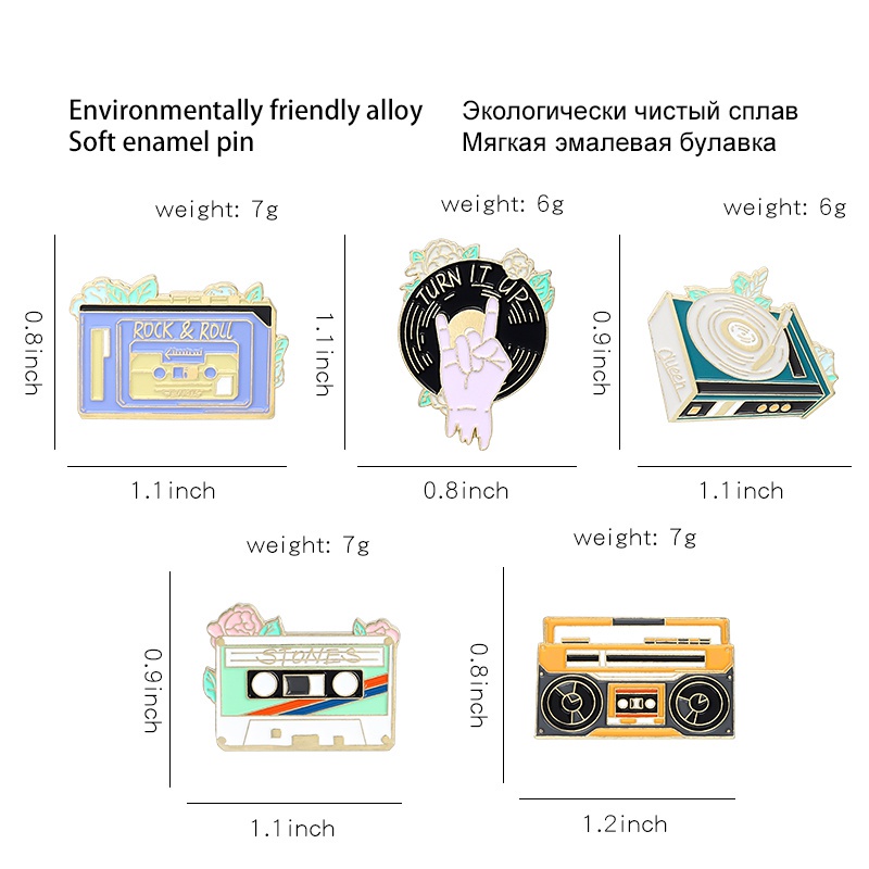 Ghim Cài Áo Hình Băng Cát Sét Phong Cách Retro