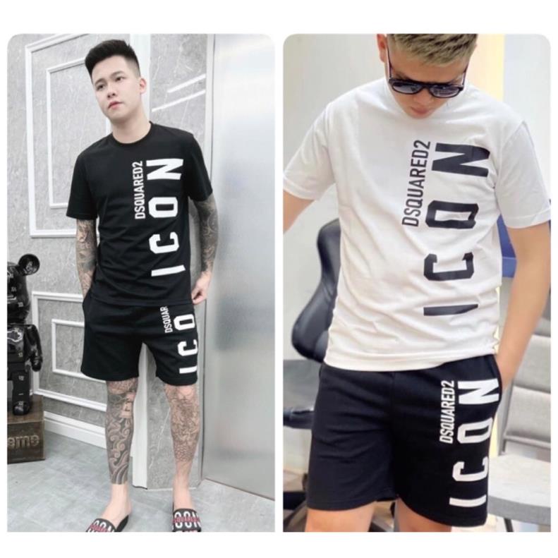 Bộ DSQ Nam In Chữ Dọc Siêu Chất - Quần Áo Nam Chữ ICON Hót Hít