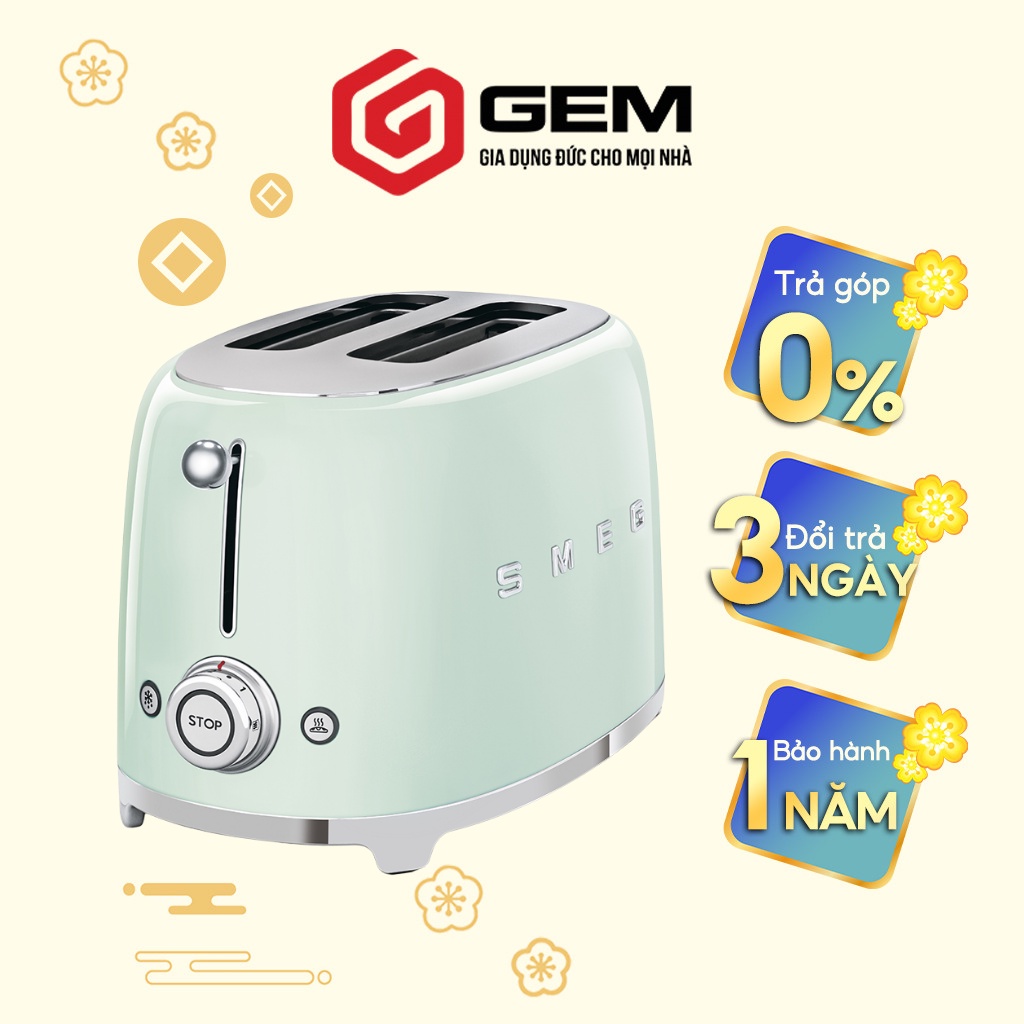 Máy nướng bánh mì Smeg - TOASTER TSF01 - Chất liệu Cromargan không gỉ.