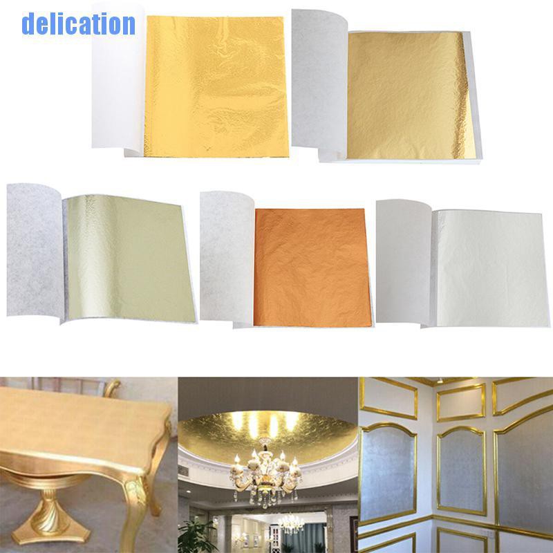 Delication✿ 100 Sheets Gold Foil Leaf Gilding Handicrafts Craft Paper Decoration Tool