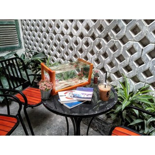 Bể cá khung gỗ hình trái tim size lớn 40cm ( tặng đồ trang trí)