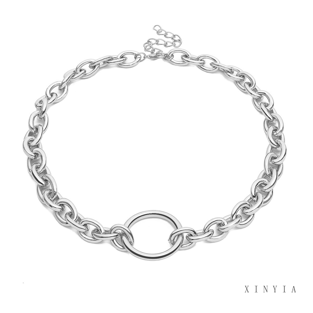 Dây Chuyền Hợp Kim Mặt Hình Tròn Phong Cách Retro