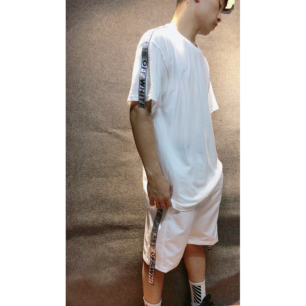 Áo thun trơn lé dây off white ( Size S - XL )