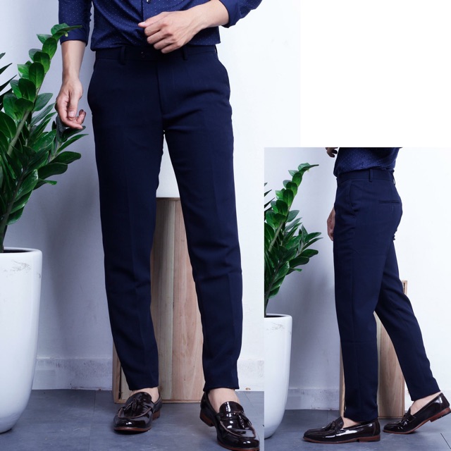 Quần vải đen nam cao cấp - dáng ống côn - quần chất lỳ vải dầy dặn co dãn 4 chiều | BigBuy360 - bigbuy360.vn