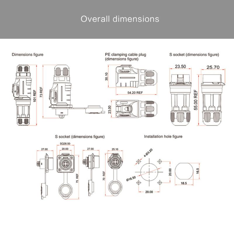 Ổ Cắm Điện Chống Nước Alli LP16 4 5 8 Pin