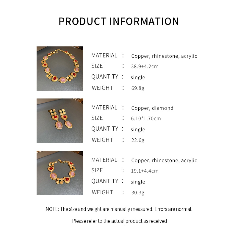 DREJEW Vòng Cổ Chân Dung Hoa Kim Cương Trái Tim Phong Cách Cung Điện Cổ Điển Phong Cách Mới