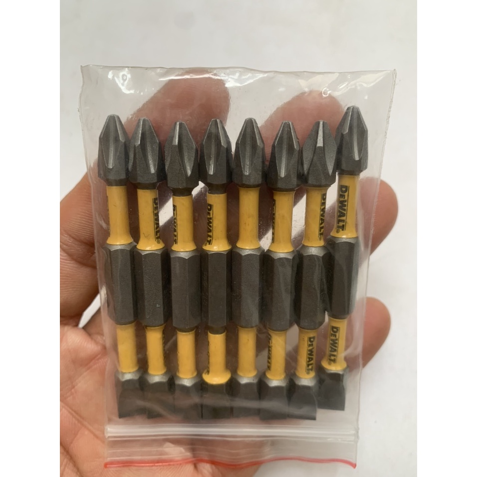 ( Khuyến mãi ) Túi 8 mũi vít Dewalt hai đầu PH2 - SL8 dài 70mm chính hãng có từ