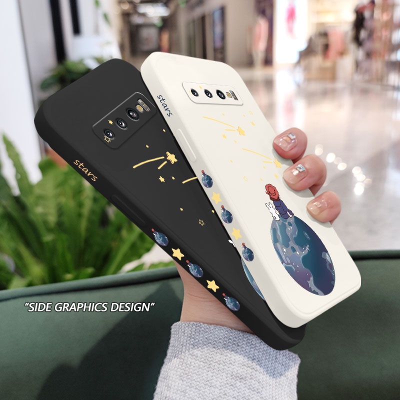 Ốp Điện Thoại Mềm Họa Tiết Cô Gái Sao Băng Sáng Tạo Cho Samsung Galaxy S10 S10E Plus S9 Plus