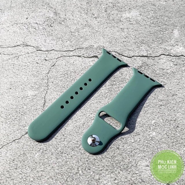 DÂY CAO SU 4 MÀU APPLE WATCH SPORT BANDS CAO CẤP XANH BÓNG ĐÊM HUYỀN THOẠI FULL SIZE 1 2 3 4 5 38mm 40mm 42mm 44mm