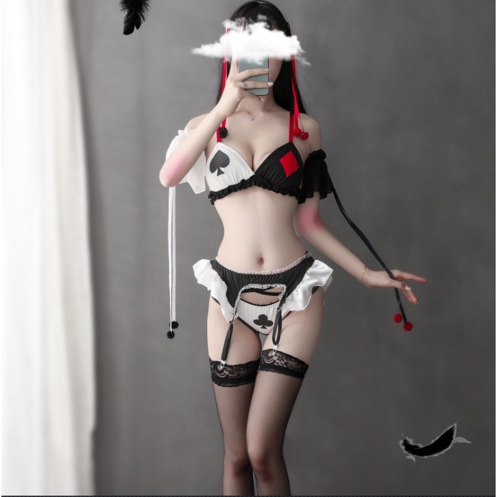Set đồ lót gợi cảm cosplay sexy hình quân cờ kèm phụ kiện cho nữ