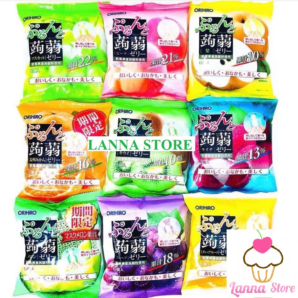 [Mã 77FMCGSALE1 giảm 10% đơn 250K] Thạch trái cây Orihiro gói 120gr (6 túi) và 240gram (12 túi) - Nhật Bản