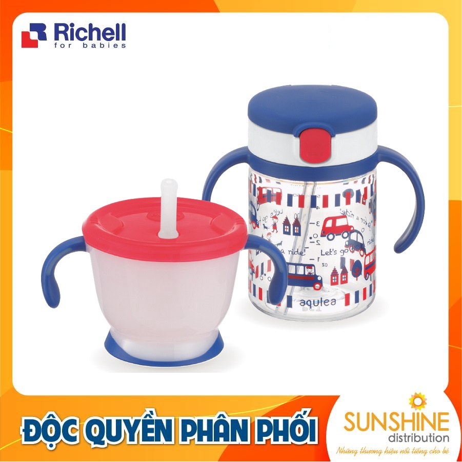 Bộ cốc tập uống và bình ống hút Richell