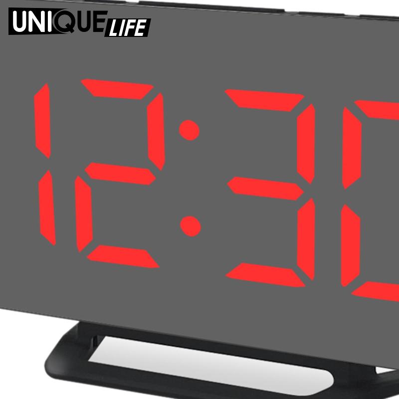 Đồng Hồ Báo Thức Điện Tử Màn Hình LED Hiển Thị Nhiệt Độ Có Cổng Sạc USB