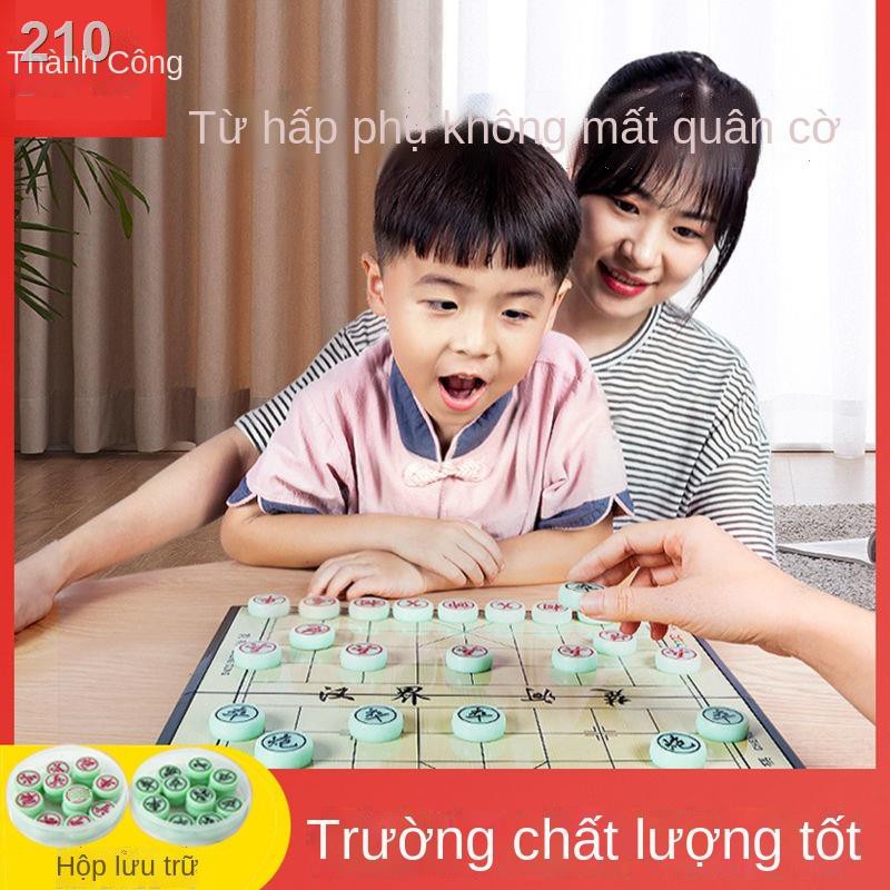 ✶Cờ vua từ tính dành cho trẻ em hai trong một với bàn có thể gập lại và học sinh lớn