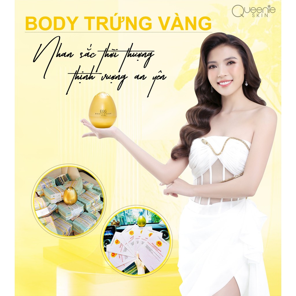 DƯỠNG BODY TRỨNG VÀNG QUEENIE SKIN CHÍNH HÃNG