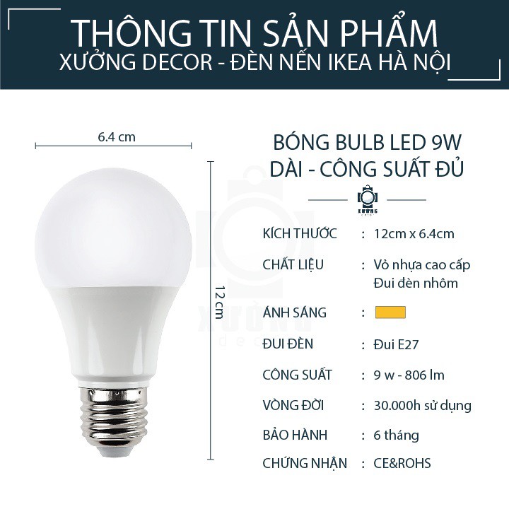 Đèn Led 9w Hàng thương hiệu DSY công suất đủ bảo hành 12 tháng - Giá cực sốc