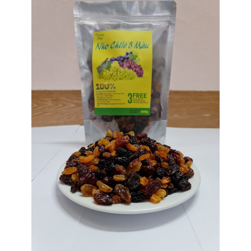 Nho khô [Chile Mix 3 Màu - Hàng Loại 1] - Hàng dùng thử - đảm bảo hàng chất lượng 60g