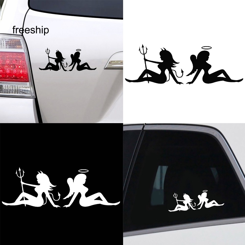 Decal dán trang trí hình thiên thần / ác quỷ cho xe hơi