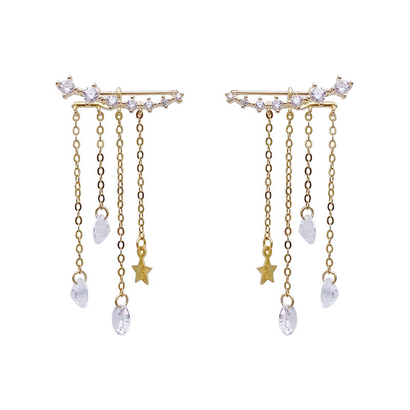 Khuyên tai tua rua đính đá thời trang thanh lịch dành cho nữ