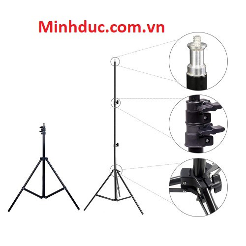 Chân Đèn Studio MD200F, Chân Đèn Flash Cho Chụp Ảnh, Quay Phim, Chân Đèn Livestream,minhduc